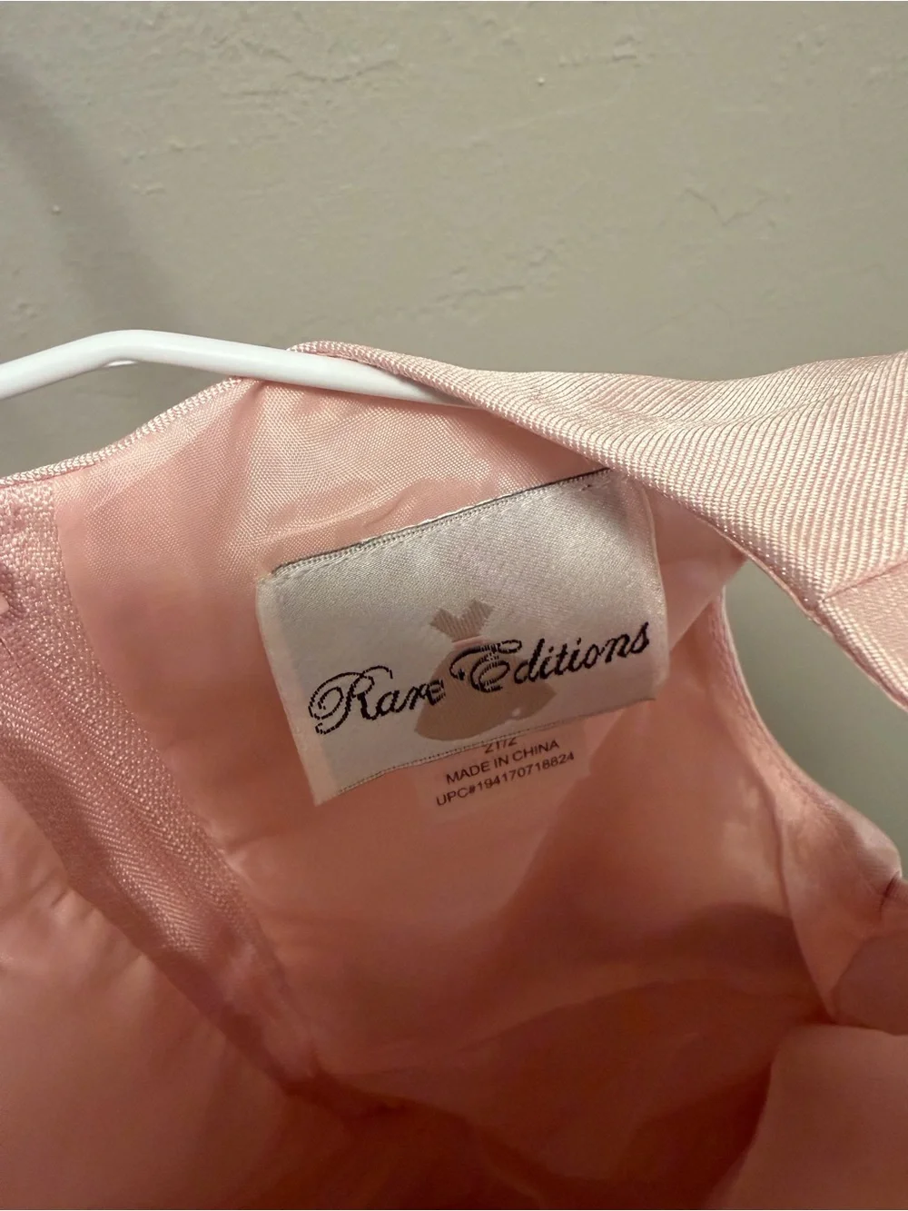 Rare Editions Blush Pink Satin Bow Party Dress for Girls